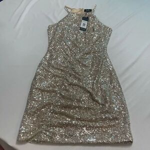 NWT Parker Black Champagne Sequin Dress Size 0 New